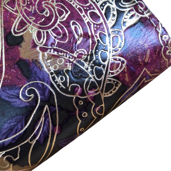 NWOT Patricia NASH Floral Metallic Italian Leather Wallet - Picture 13 of 15